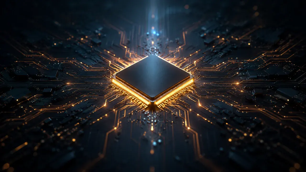 "News digest thumbnail — AI chip abstract"